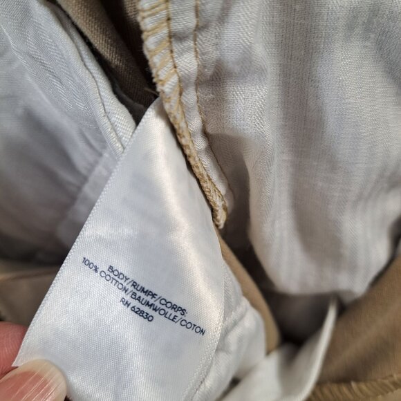 Lands End Shorts Mens 36 Traditional Fit Khaki Chino 100% Cotton Flat Front - Picture 8 of 9